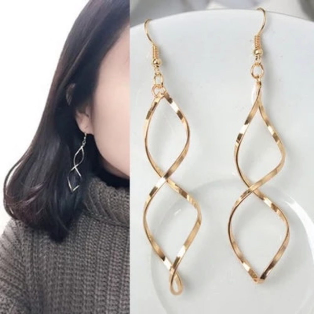 NEW!๐๐๐GOLDEN MODERN SPIRAL SWIRLS!๐๐๐PRETTY - Picture 1 of 8